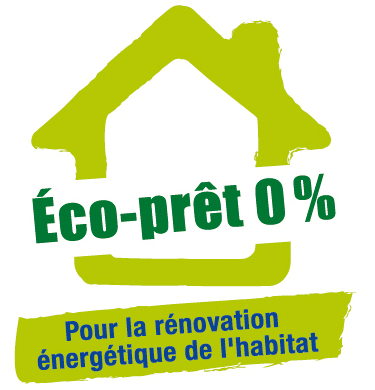 LOGO de l'éco-prêt à 0 % pour financer vos projets d'éco-rénovation. Une opportunité financière écologique pour des améliorations énergétiques sans intérêt. Investissez dans l'efficacité énergétique de votre habitat sans payer d'intérêts supplémentaires.